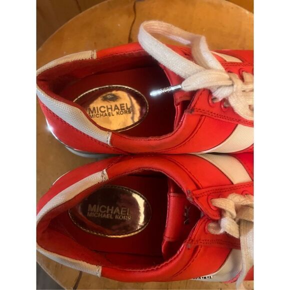 ORANGE/WHITE MICHAEL KORS ALLIE MODEL SNEAKERS WOMEN'S SIZE US 6.5M - Picture 8 of 14